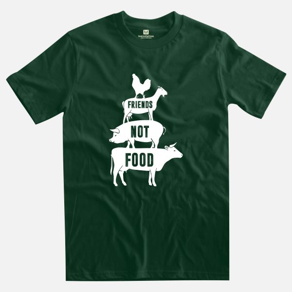 Friends not food forest green t-shirt