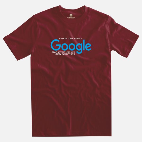 Google burgundy t-shirt