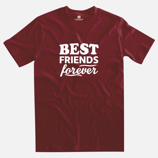 best friends forever burgundy t-shirt