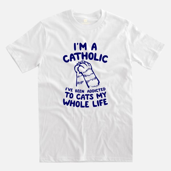 catholic white t-shirt