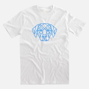 geometric dog white t-shirt