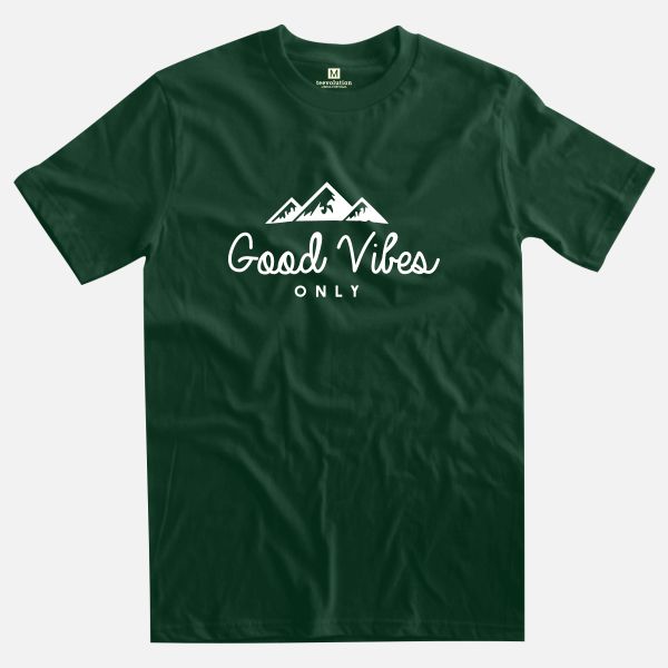 good vibes forest green t-shirt