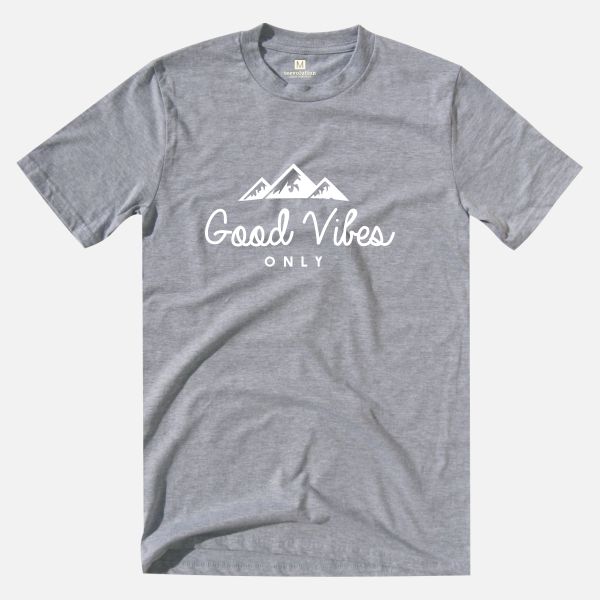 good vibes heather grey t-shirt