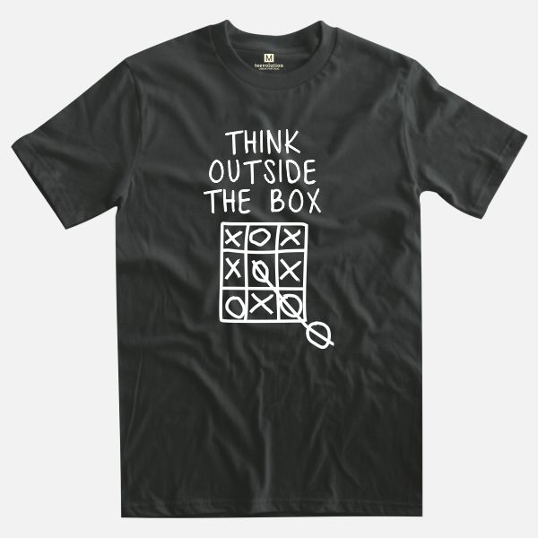 think outside the box black t-shirt
