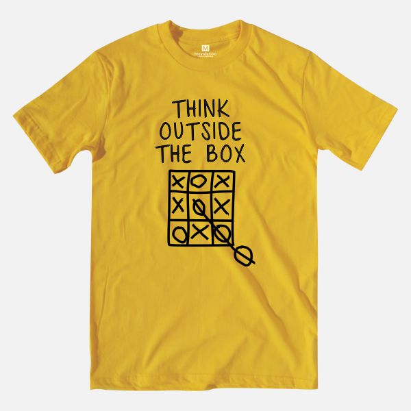 think outside the box heather mustard t-shirt