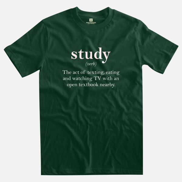 Study forest green t-shirt