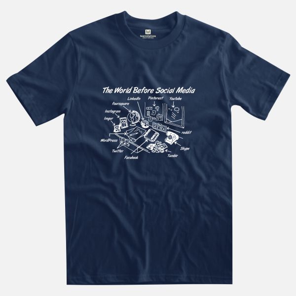 The world before navy t-shirt