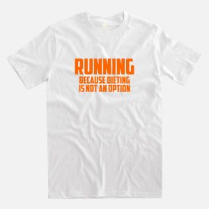 running because white t-shirt